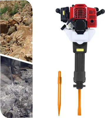 Produktbild von Benzin-Abbruchhammer - 52 cm³ 2-Takt Betonhammer - 1900 W - 20–55 J Schlagenergie - Seilzugstart - Gemisch 25:1 - Rot
