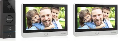 Produktbild von Byron DIC-24122 Kabelgebundene Video-Türsprechanlage 2 Wohnungen, 17,8 cm (7"), 1280 x 720 Pixel, 720p, CMOS, 25,4 / 4 mm (1 / 4"), 90°