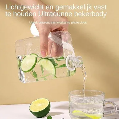 Obrázok produktu pre Fľaša na vodu 500 ml, štvorcová, štíhla, vhodná na letné použitie, športová