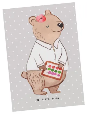 Produktbild von Mr. & Mrs. Panda Postkarte Bankfachfrau Herz - Grau Pastell - Geschenk, Bankberaterin, Selbstständig, reich, Bankangestellte, Geld, Bänkerin, Ansichtskarte, Grußkarte