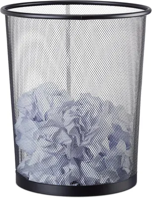 Image de Poubelle en métal - 20 litres - Ø 30 cm - 35 cm de hauteur - Bac à papier - Poubelle perforée - Bureau - Disponible en différentes couleurs