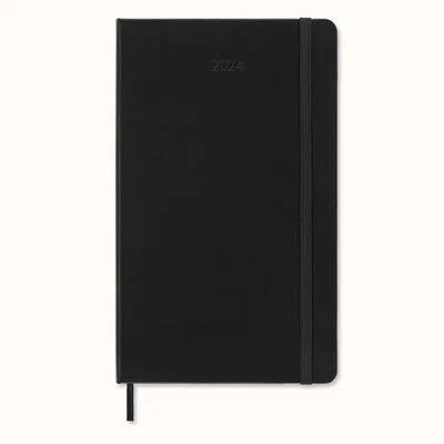 Produktbild von Moleskine 12 Monate Wochen Notizkalender 2024, Large/A5, 1 Wo = 1 Seite, Rechts Linierte Seite, Fester Einband, Schwarz