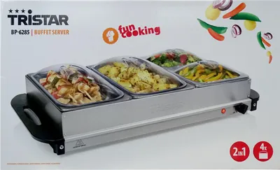 Image de Tristar BP-6285 Buffet Serveur - 300 W - 230 V - 50/60 Hz - Acier inoxydable - Acier inoxydable (BP-6285)