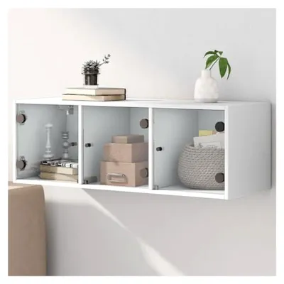Produktbild von Wandschrank mit Glastüren in Weiß 102x37x35 cm