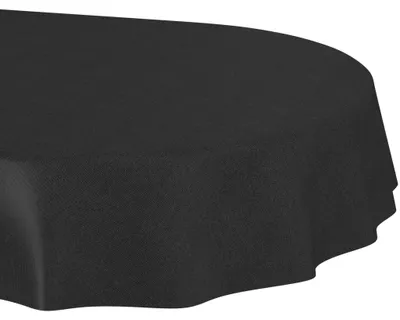 Produktbild von Tischdecke 140x180cm Oval Schwarz DanceDirty abwaschbar Leinenoptik wetterfest Falschuni Modern Schnittkante