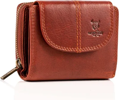 Produktbild von Damen Leder Geldbörse mittelgroß RFID Schutz viele Kartenfächer Portemonnaie elegant Geschenkbox Geldbeutel Brieftasche Luxus Wallet braun