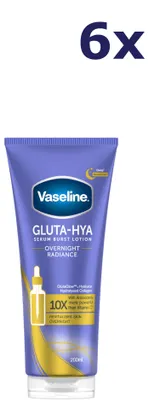 Produktbild von 6x Vaseline Body serum - 200ml - Gluta-Hya - serum burst lotion - overnight radiance