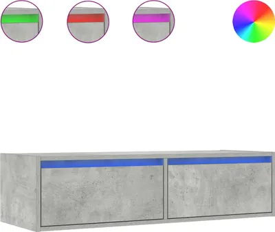 Obrázok produktu pre vidaXL TV skrinka s LED svetlami betónová sivá 100x35,5x25 cm