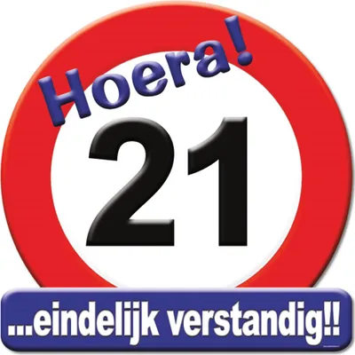 Produktbild von Paperdreams Kronenschild-Verkehrsschild – 21 Jahre