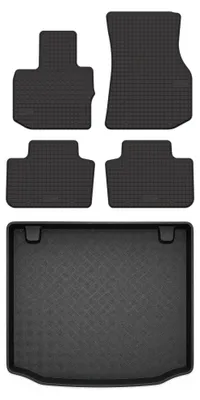 Produktbild von Gummimatten + Kofferraumwanne für BMW X3 G01 2017- (SUV, Standard-Kofferraum) – Schwarz, passgenau – Wielganizator
