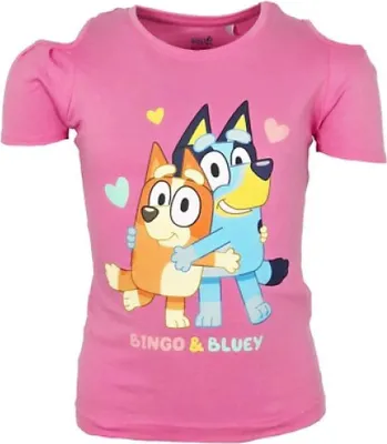 Produktbild von Bluey Bingo Kinder Mädchen kurzarm T-Shirt Shirt – Pink / 98