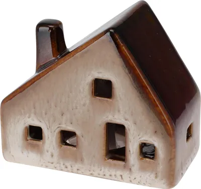 Obrázok produktu pre Keramický svietiaci LED domček, 7 cm – hnedý, značka H&L