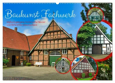 Produktbild von Baukunst Fachwerk (Wandkalender 2027 DIN A2 quer), CALVENDO Monatskalender