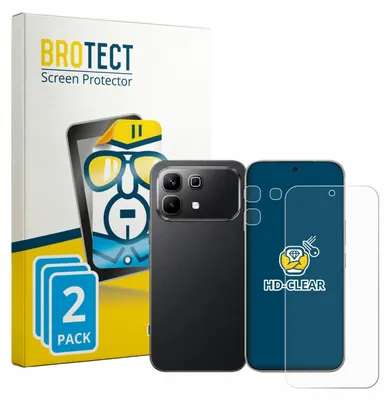 Produktbild von 2x Für Infinix Note 60 (Display+Kamera) Schutzfolie BROTECT Displayschutz Display Schutz Folie Klar Transparent