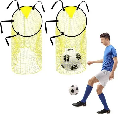 Produktbild von Famanu Fußballtor-Netz - Netz für Fußballtore mit Rahmen - 2 Stück - Zubehör für Torzonen - Training und Schussgenauigkeit verbessern