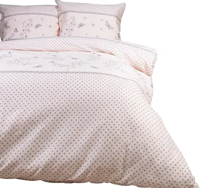 Zdjęcie produktu dla Pościel, gruba, ciepła flanela, 100% bawełna 200x220cm 31503-1 Beżowy, kwiaty