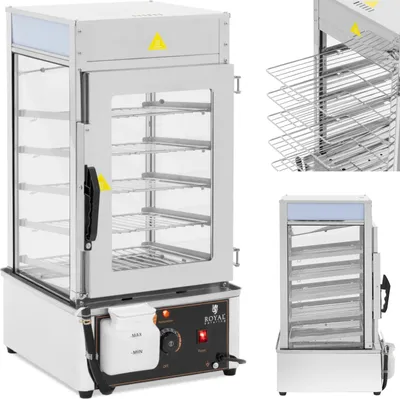 Obrázek produktu pro Expondo Royal Catering Parní hrnec na knedlíky – 5 roštů o rozměrech 30 x 29,5 cm – 30–110 °C –