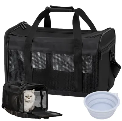Produktbild von Katzentransportbox faltbar, 42x27x28 cm, mit Hundetoilette, für Katzen und kleine Hunde
