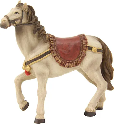 Immagine prodotto di Cavallo FADEDA / altezza:12 cm / dipinto a mano / figure dettagliate del presepe - Accessori per culla per la decorazione della tavola di Natale