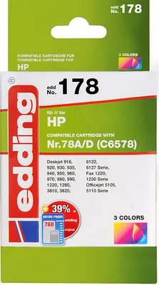 Produktbild von edding Tintenpatrone EDD-178 3-farbig HP Nr.78