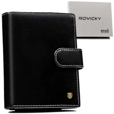 Image de Rovicky Portefeuille en cuir pour homme D1072L-RVT noir Taille unique