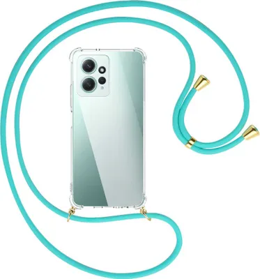 Produktbild von Handykette Backcover-Schutzhülle mit Band (Metall goldfarben) für Xiaomi Redmi Note 12 4G (6.67'') - türkis