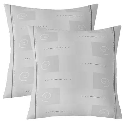 Zdjęcie produktu dla Poszewki na poduszki 40x40 cm, geometryczne wzory, pasy, kolor szary, zestaw 2 sztuk, materiał: poliester