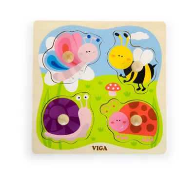Produktbild von VIGA Holzpuzzle mit Insektennadeln