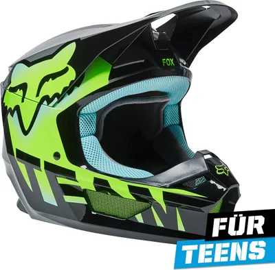 Produktbild von FOX V1 TRICE Helm Teens schwarz/grün/blau Crosshelm Helm Kinderhelm Motorradhelm Motocross Motorrad Racing grün