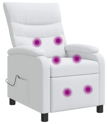 Zdjęcie produktu dla Fotel do masażu Relax, biały, obicie materiałowe