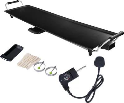 Zdjęcie produktu dla Elektryczna płyta grillowa do użytku wewnątrz pomieszczeń, 1800 W, regulowana temperatura, 90 x 23 cm