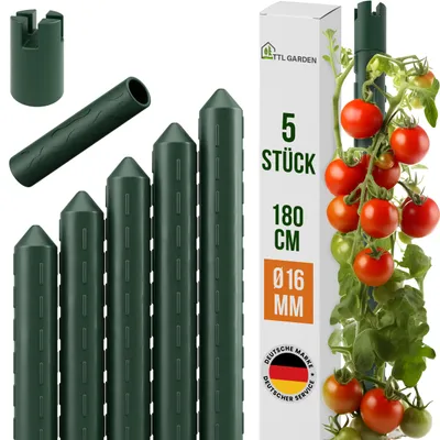 Produktbild von TTL GARDEN Rankstäbe 5er Set 180cm 16mm extra stabil Pflanzenstütze