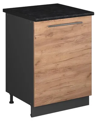Obrázok produktu pre Kuchynská spodná skrinka Vicco Fame-Line Dub Goldkraft/antracitová 60 cm 1 dvere s pracovnou doskou, Model 65162