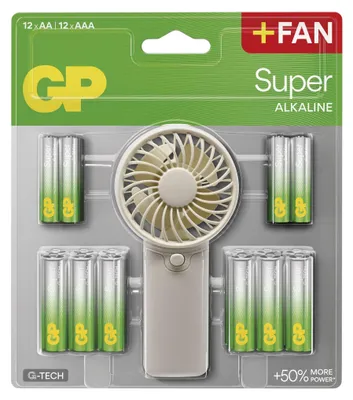 GP alkalická baterie SUPER AA 12 + AAA 12 + Fan BL