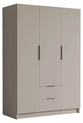 Produktbild von MIRJAN24 Kleiderschrank Calwi I 150, Schlafzimmer, Drehtürenschrank, mit Kleiderstange, Modern, Garderobenschrank, Metallgriffe (Farbe: Cashmere + Schwarz)