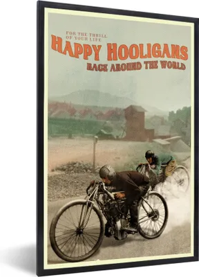 Produktbild von MuchoWow® MuchoWow® Gerahmtes Poster Mancave - Motorrad - Vintage - Zitat 20x30 cm - Poster mit zchwarzem Bilderrahmen - Drucken - Bilder Poster im Rahmen