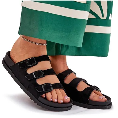 Produktbild von Damen Sandalen Mit Riemen Und Schnallen Schwarz Uliri 41