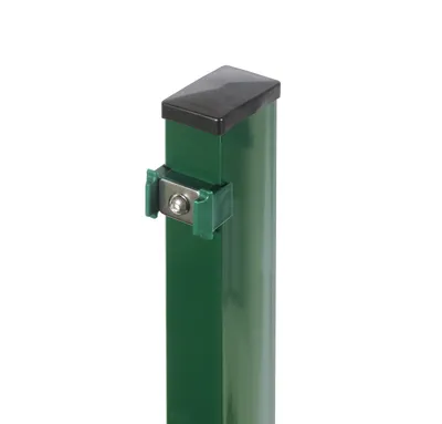 Produktbild von Arvotec Zaunsysteme Zaunpfosten 6x4x89 cm Grün Stahl verzinkt mit angeschweißter Bodenplatte zum Aufschrauben für Stabmatten