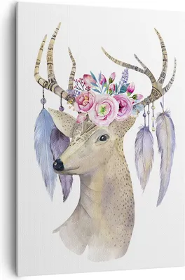 Produktbild von Bild auf Leinwand - Leinwandbild - Einteilig - Lieber Kopf hipster illustration - 70x100cm - Wand Bild - Wandbilder - Leinwanddruck - Wanddekoration - Leinwand bilder - Wandbild - PA70x100-3113