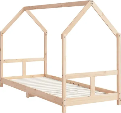 Produktbild von Cloris DesignMöbel Kinderbetten - Braun Kinderbett 80x200cm Massivholz Kiefer Schlichtes7812165