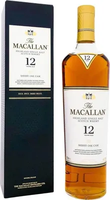 Produktbild von Macallan 12 Year Old Sherry Oak Single Malt, 0,7 l, Single malt, Schottland, Highland, 12 Jahr(e), Glasflasche