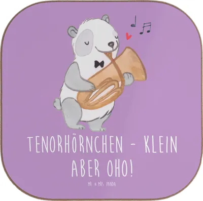 Produktbild von Mr. & Mrs. Panda Tischuntersetzer Tenorhörnchen Magie - Lavendeltraum - Geschenk, Blasorchester, Lernen, bieruntersetzer, Brassband, Musiker, Blechblasinstrument, Musik