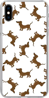 Produktbild von MuchoWow® Handyhülle Schutzhülle Hülle für Telefoonhoesje iPhone Xs Muster - Hund - Dackel - Jungen - Mädchen - Kinder - Kinder Silikon Softcase Handy Hülle - Handytasche
