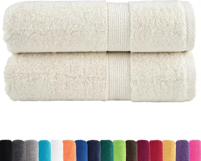 Image de vidaXL Serviettes d'invité premium SOLUND 2 pcs. Blanc crème 30x50 cm 600 g/m