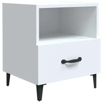 Produktbild von "WINTER SALE"Nachtschrank - Nachttisch - Beistelltisch für Schlafzimmer - Weiß Holzwerkstoff - Nachttische & -schränke NEU1411885