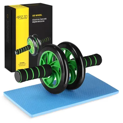 Produktbild von 4FIZJO AB Wheel Bauchtrainer, AB Roller, Trainingsrad, Core Training, Fitnessgerät, Bauchmuskeltrainer, schwarz grün