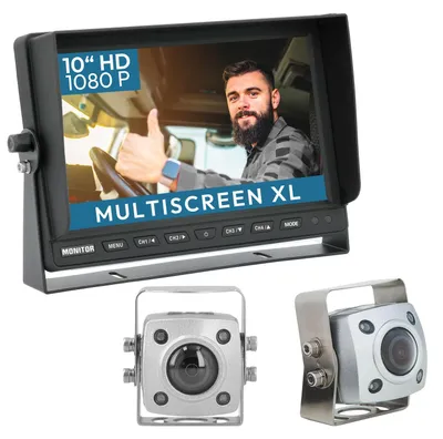 Produktbild von 10" Rückfahrkamera Set IP69K EXPERT XL | mit 2 x 1080P HD 155° Kamera IP69K RVS-24556