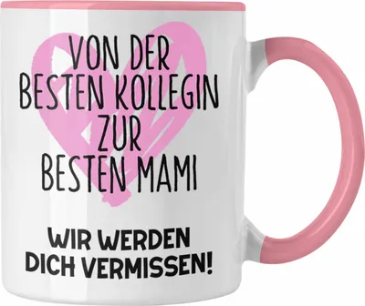 Produktbild von Trendation - Mutterschutz Geschenk Kollegin Tasse Abschied Werdende Mama Abschiedsgeschenk Arbeitskollegin Von Der Besten Kollegin Zur Besten Mama (Rosa)