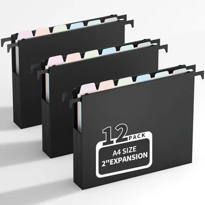 Immagine prodotto di Cartelle appendibili formato A4 - Set di 12, organizer colorati
