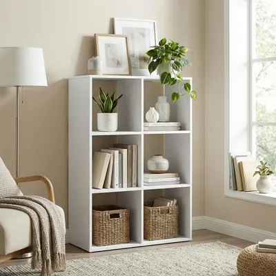 Produktbild von VASAGLE Standregal mit offenen Fächern, 3 Ebenen Würfelregal, Bücherregal für Wohnzimmer, Schlafzimmer, Homeoffice, weiß